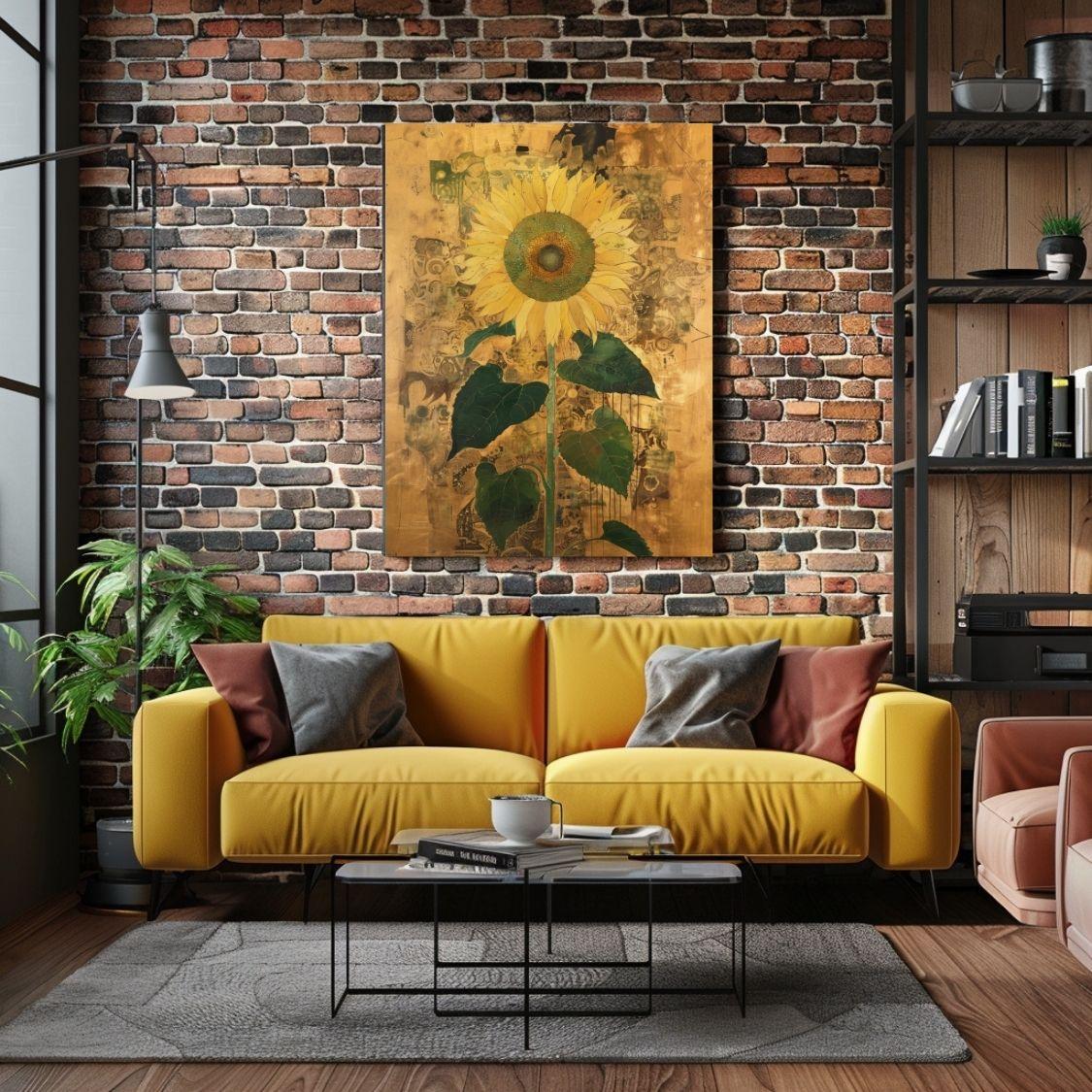 Golden Reverie - Sunflower in Abstract Harmony - Infusion Home