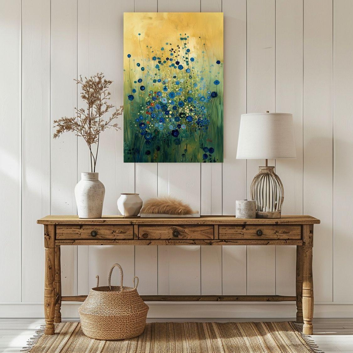 Blue Whisper - Blue Floral Tones Against Soft Abstract - Infusion Home