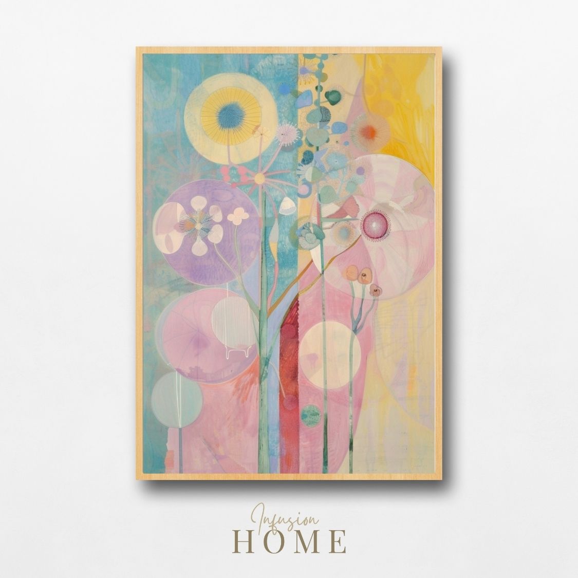 Poster wall art showing 'Blooming Softness – Floral Abstract in Pink and Neutral'