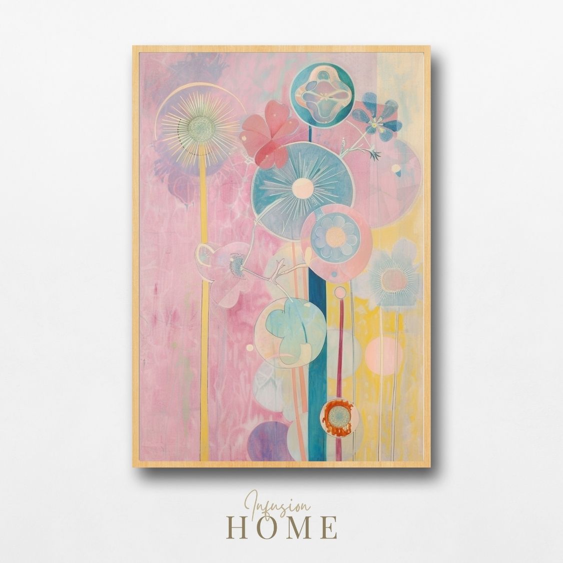 Poster wall art of 'Blossoming Shades – Pink and Neutral Flower Art'