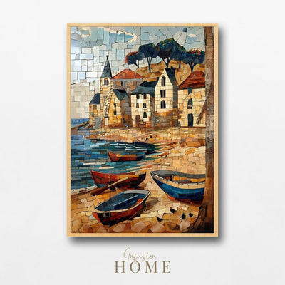 Poster wall art showing 'Boat Coast - Summer Seaside Scene'