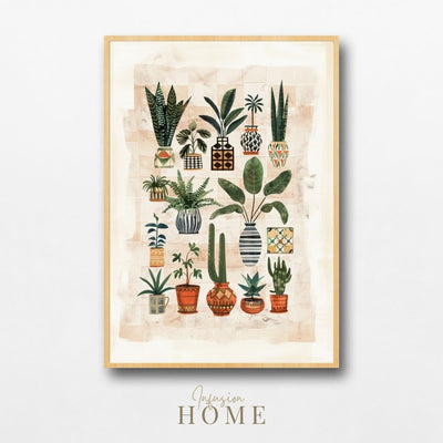 Poster wall art showing 'Boho Botanicals – Earthy Toned Florals in Minimalist Style'