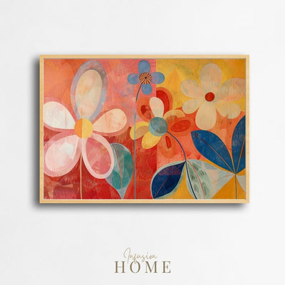 Poster wall art showing 'Bright Blossoms – Lively Floral Artwork'