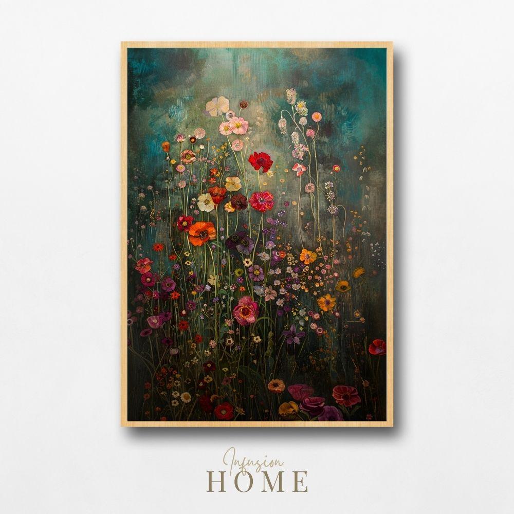 Shadowed Flora - Deep Hues Amidst Gentle Abstracts - Infusion Home