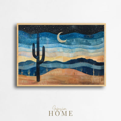 Desert Starscape – Cactus Under a Starry Sky - Infusion Home