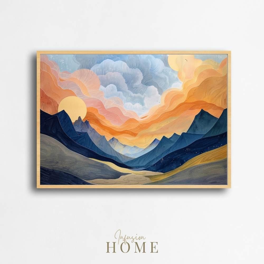 Elevated Escape – Dramatic Clouds Over Mountain Pass - Infusion Home