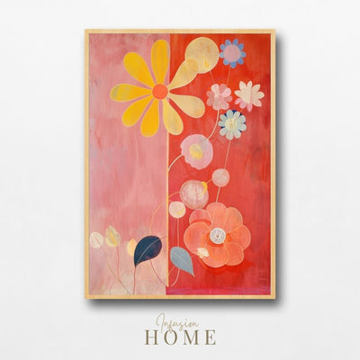 Poster wall art showing 'Floral Delight – Bright and Bold Artwork'
