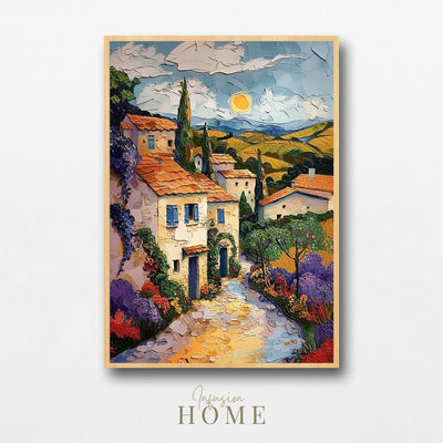 Poster wall art showing 'French Village Charm - Textured Summer Artwork'