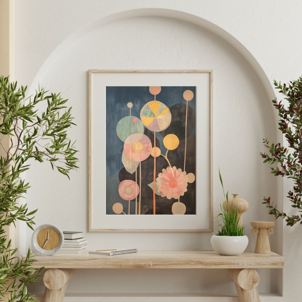 Garden Glow Giclée Print – Bold Floral Motif in Vibrant Tones - Infusion Home