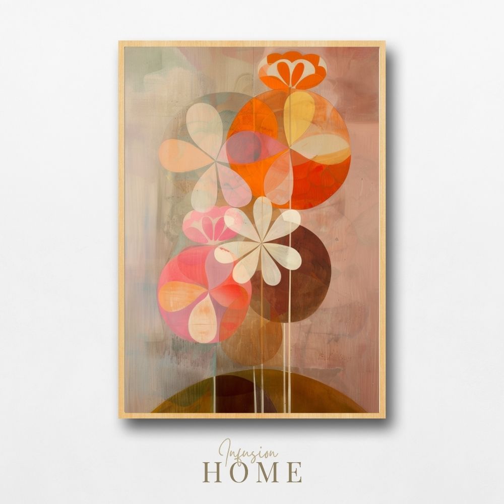 Gentle Blossoms – Pink and Neutral Floral Abstract