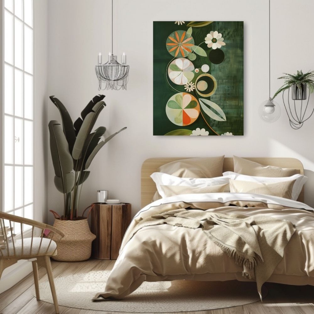 Green Velvet Florals Giclée Print – Dark Botanical Elegance - Infusion Home