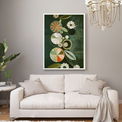 Green Velvet Florals Giclée Print – Dark Botanical Elegance - Infusion Home