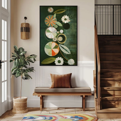 Green Velvet Florals Giclée Print – Dark Botanical Elegance - Infusion Home