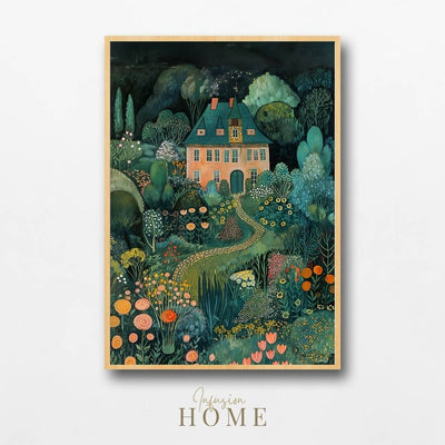 Idyllic Garden Scene – Cottage and Flowers - Infusion Home