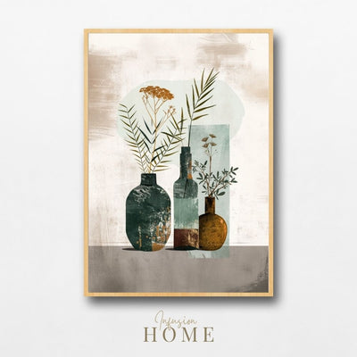 Poster wall art showing 'Minimalist Flora – Boho Style Abstract Art'