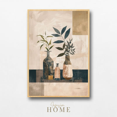 Poster wall art showing 'Neutral Botanicals – Minimalist Boho Vase Art'