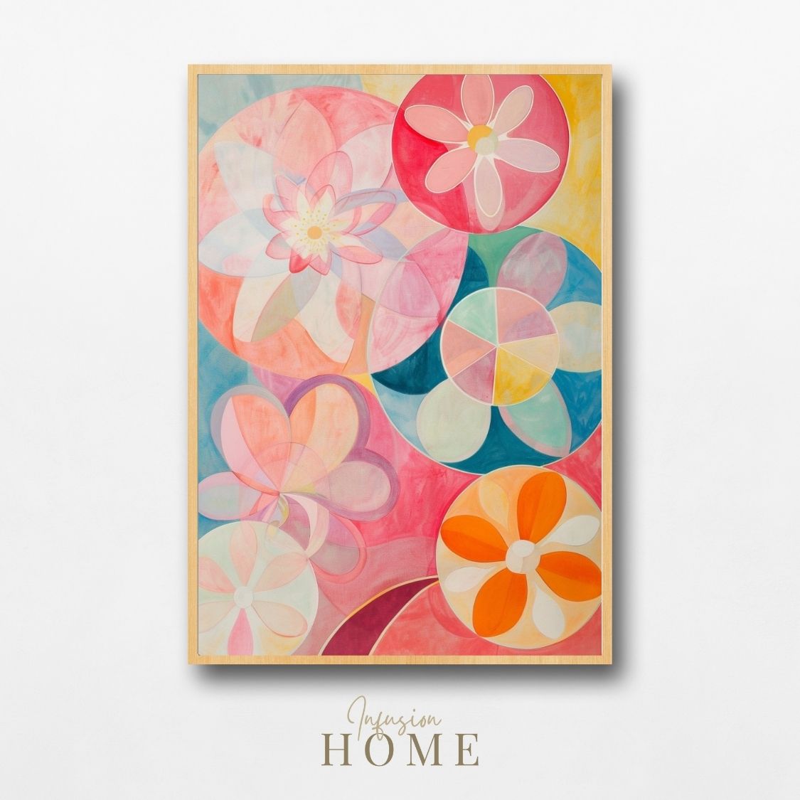 Petal Haze – Abstract with Pink and Rose Hues - Infusion Home