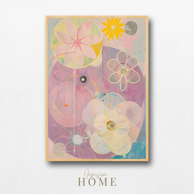 Poster wall art showing 'Petal Hues – Neutral and Pink Flower Motifs'