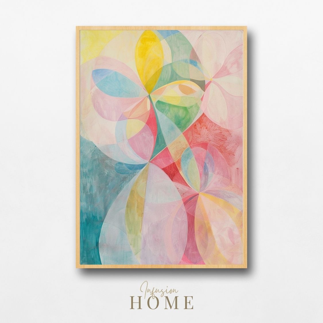 Poster wall art showing 'Petal Symphony – Soft Pinks in Abstract Floral'