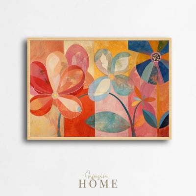 Poster wall art showing 'Radiant Bloom – Bold Bright Floral Art'