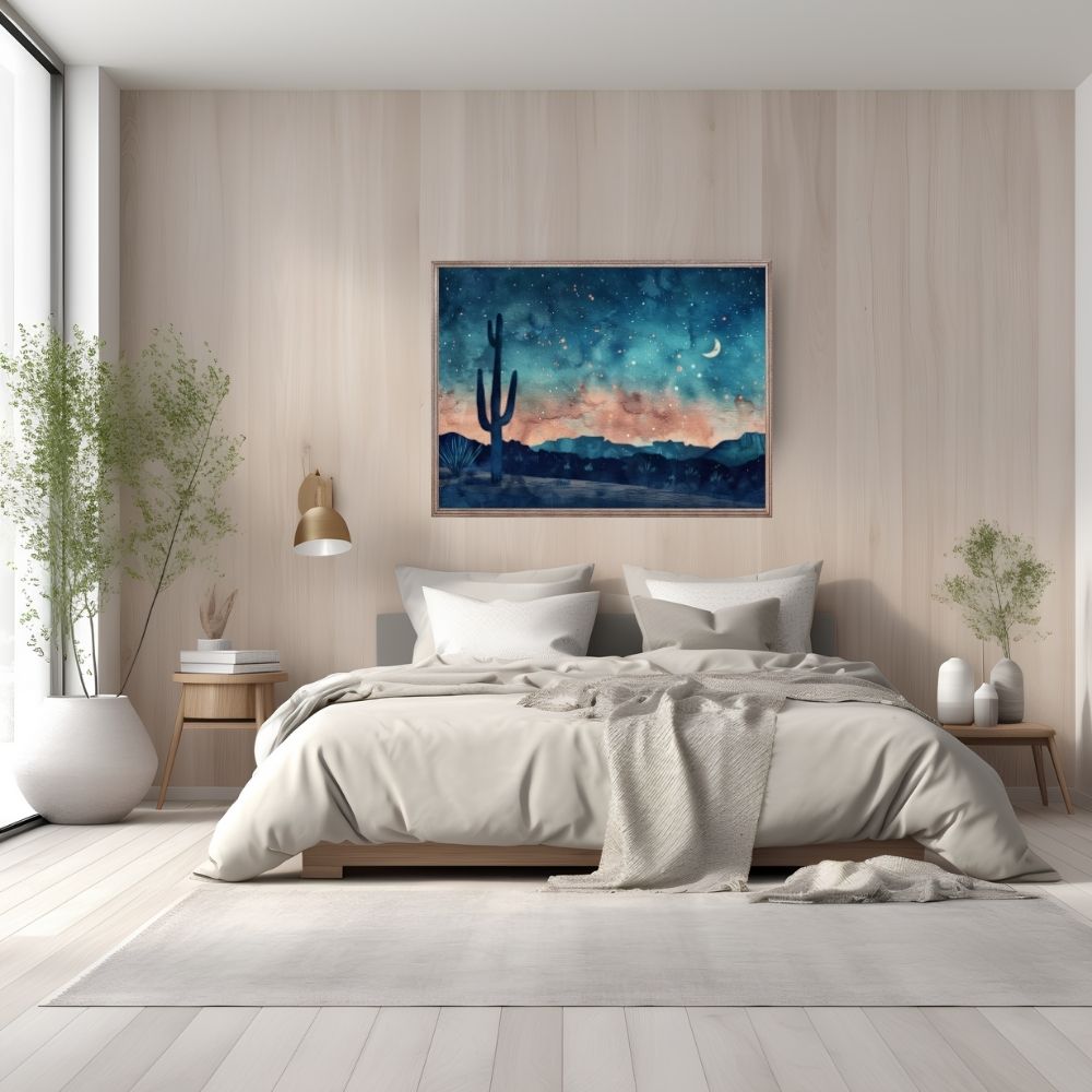 Starry Desert Silence – Tranquil Cactus Nights - Infusion Home