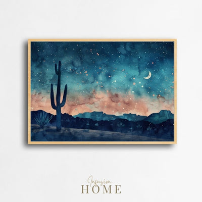 Starry Desert Silence – Tranquil Cactus Nights - Infusion Home