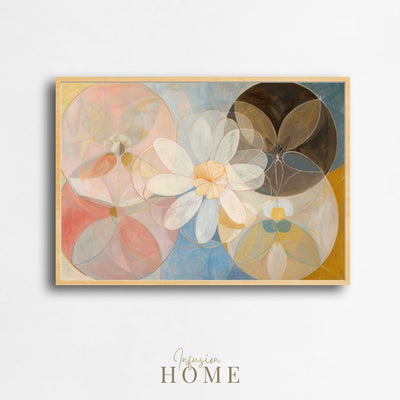 Poster wall art showing 'Subtle Blossom – Neutral Art with Pink Floral Essence'