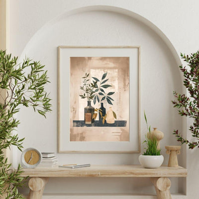 Subtle Boho Flora – Earth Tone Vase Art - Infusion Home