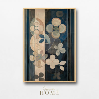 Twilight Petals Giclée Print – Deep Blue Floral Elegance - Infusion Home