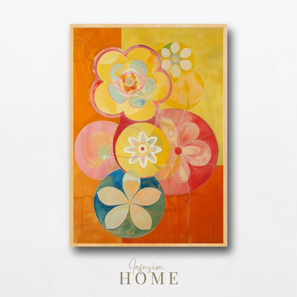 Poster wall art showing 'Vibrant Blossom Spectrum – Bold Floral Art'