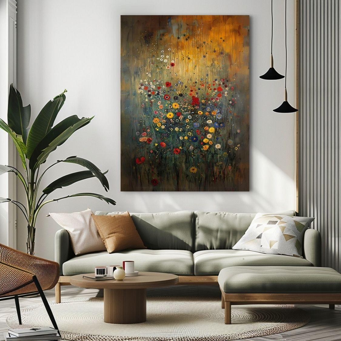 Hushed Petals - Vivid Wildflowers in Abstract Hues - Infusion Home