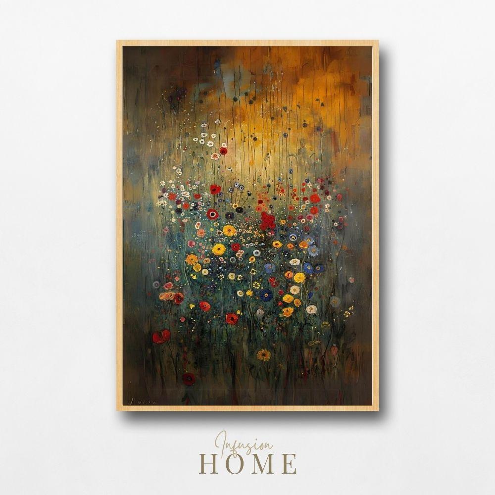 Hushed Petals - Vivid Wildflowers in Abstract Hues - Infusion Home