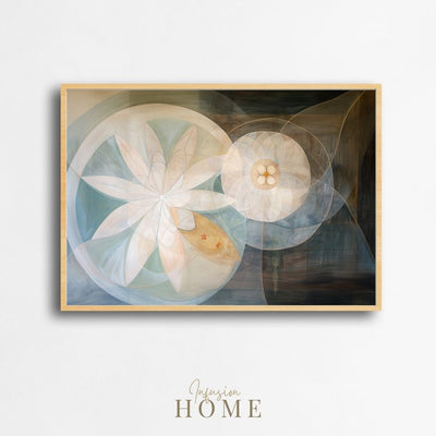 Whispered Botanical Art – Neutral Tones with White Floral Elegance - Infusion Home