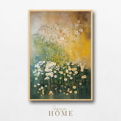 Sunlit Serenity - White and Yellow Wildflowers in Soft Harmony - Infusion Home