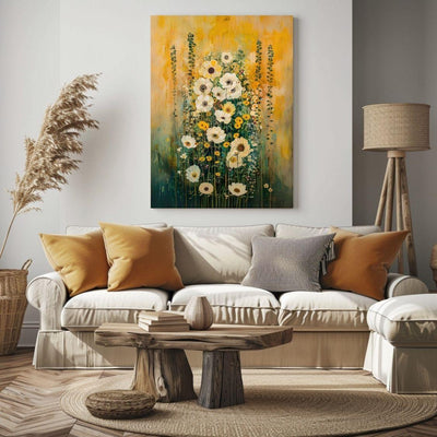 Subtle Grace - White and Yellow Wildflowers in Gentle Abstraction - Infusion Home