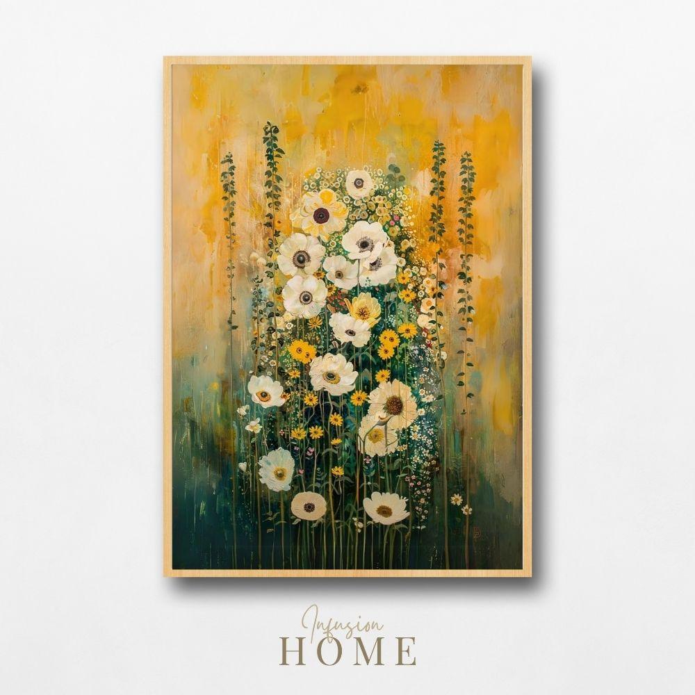 Subtle Grace - White and Yellow Wildflowers in Gentle Abstraction - Infusion Home