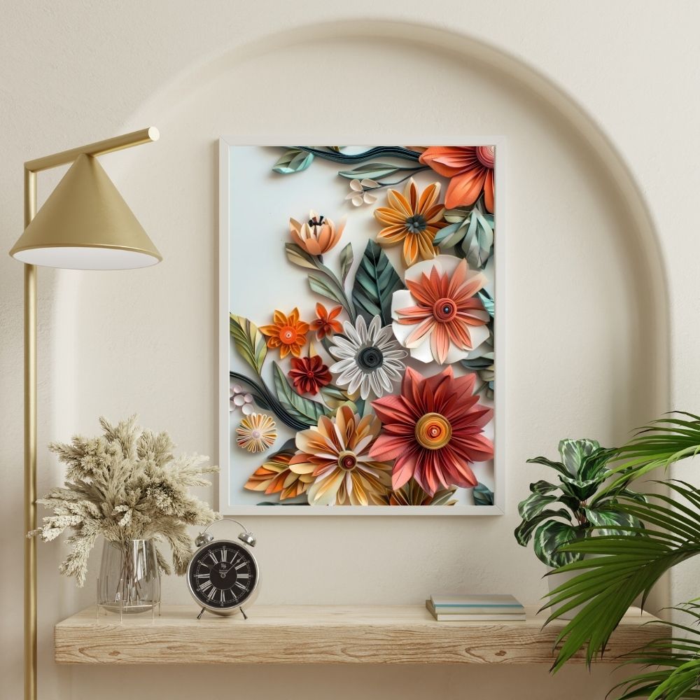 Bold Flowers Paper Cut Floral Artwork
