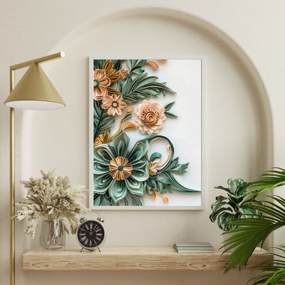 Sage Garden Paper Cut Floral Wall Art Printable