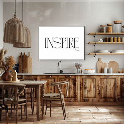 Inspire Typography Wall Art – Elegant Black and White Print