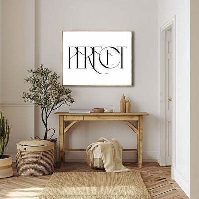 Perfect – Minimalist Elegant Digital Art Print in Black and White