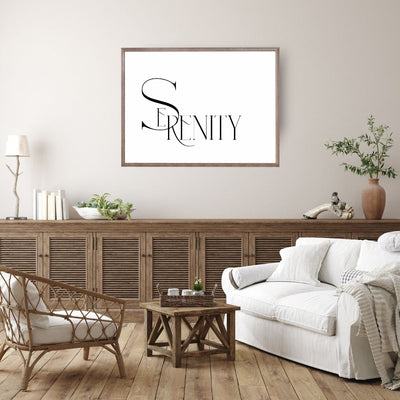 Serenity Typography Art – Minimalist Elegant Word Wall Printable