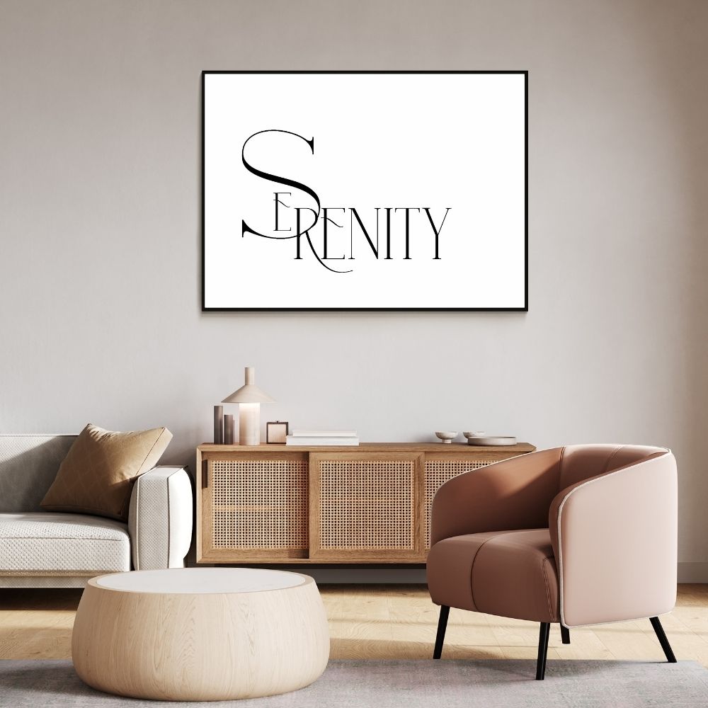 Serenity Typography Art – Minimalist Elegant Word Wall Printable