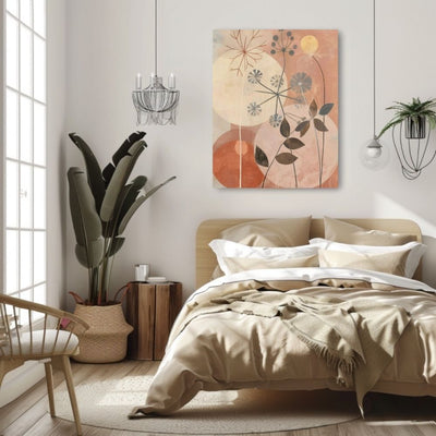 Nordic Botanics Stylized Minimal Floral Art in Warm Neutrals