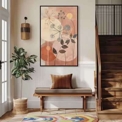 Nordic Botanics Stylized Minimal Floral Art in Warm Neutrals