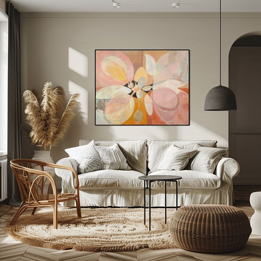 Wildflower Blush Abstract Floral Wall Art in Earthy Tones