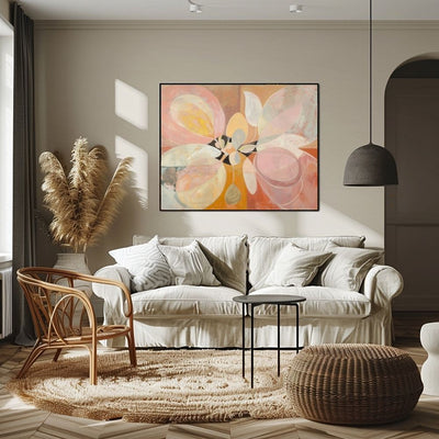 Wildflower Blush Abstract Floral Wall Art in Earthy Tones