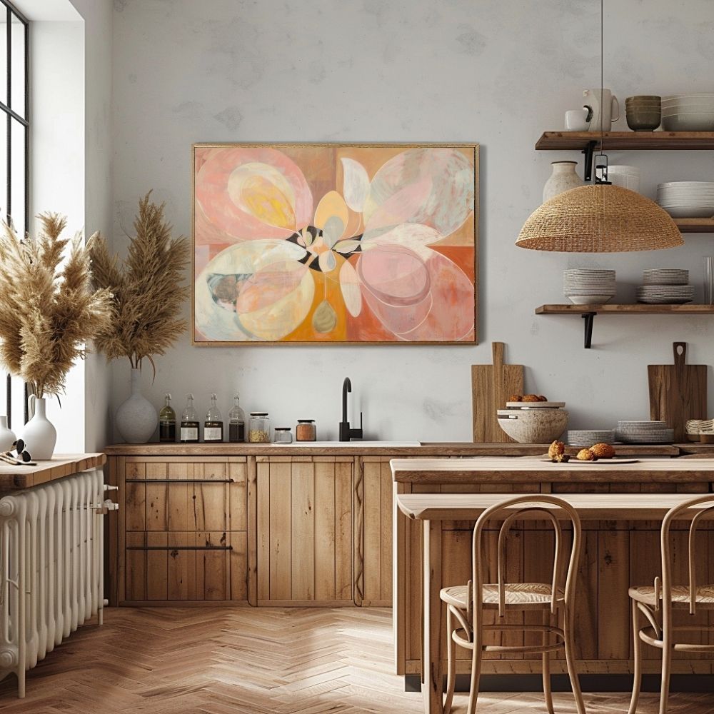 Wildflower Blush Abstract Floral Wall Art in Earthy Tones