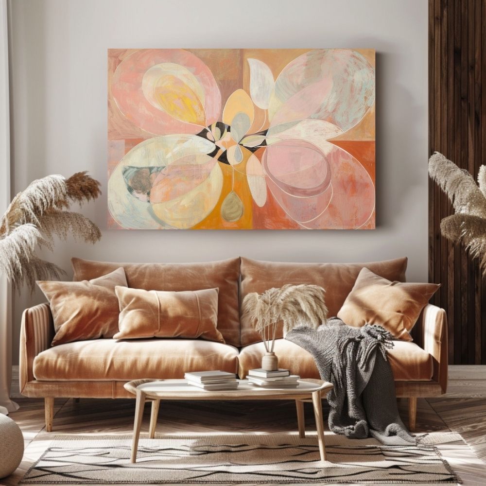 Wildflower Blush Abstract Floral Wall Art in Earthy Tones