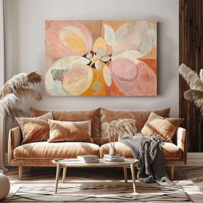 Wildflower Blush Abstract Floral Wall Art in Earthy Tones