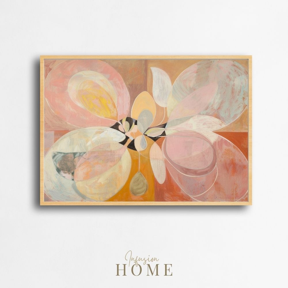 Wildflower Blush Abstract Floral Wall Art in Earthy Tones